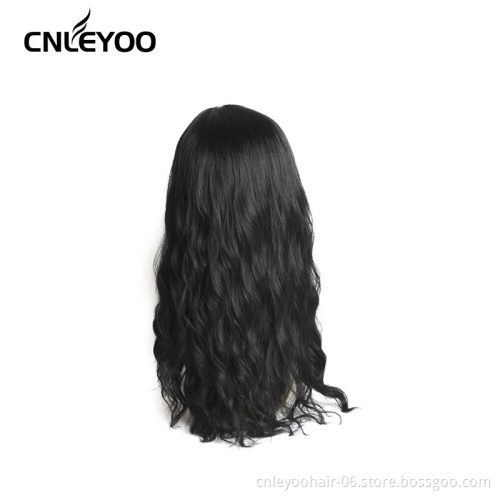 Long natural sales 20 inch high temperature fiber synthetic water wave length human hair wig
